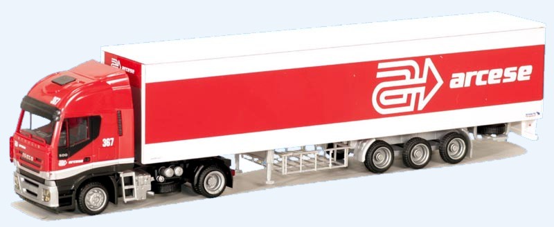 Camion Citerne Iveco AWM Arcese Trasporti 1:87 - Avec Remorque, échelle HO